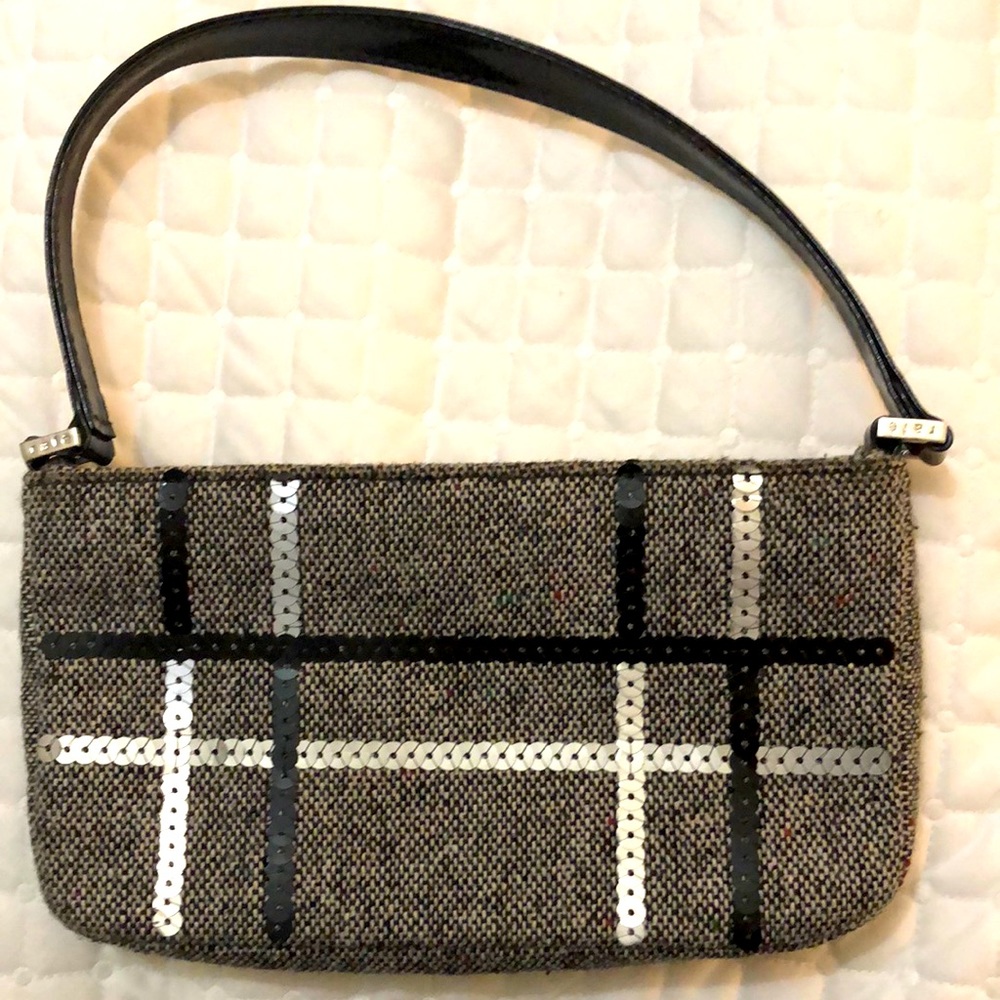 Rafe New York mini houndstooth bag with black and silver sequins